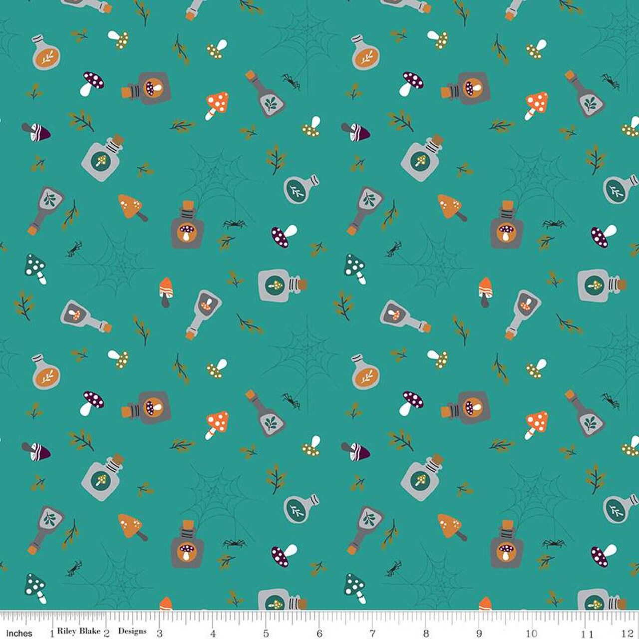 Fabric Riley Blake Light Teal Potions Little Witch by the Quarter Yard C14562-LTTEAL